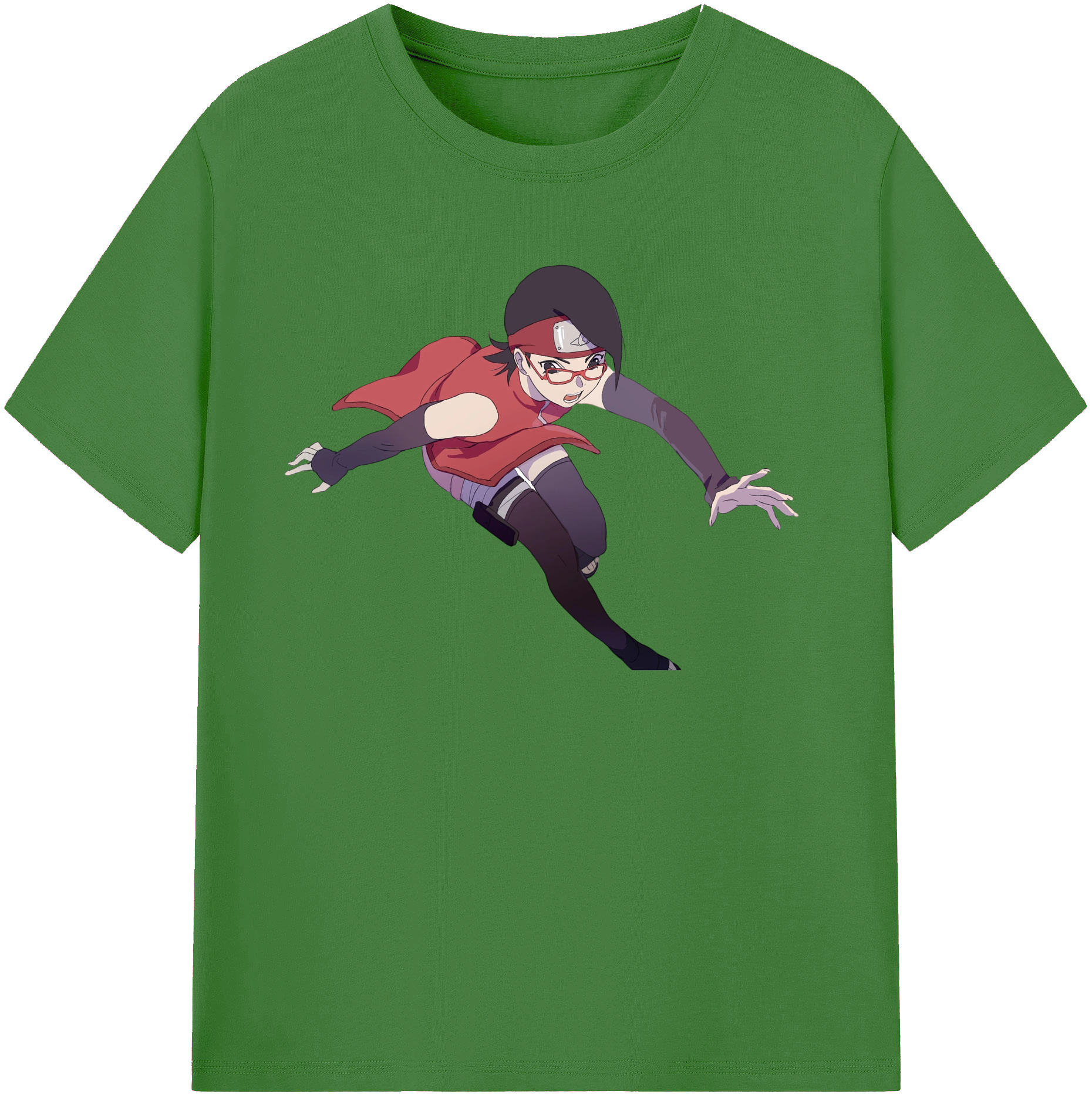 （画像用） NARUTO -ナルト- うちは サラダ Uchiha Sarada レディースカジュアルプリントTシャツ（綿100％）